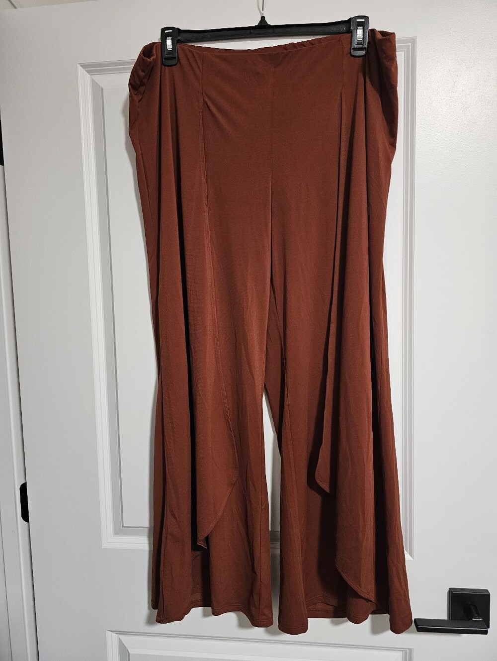 Divided Wide-Leg Palazzo Pants in Rust